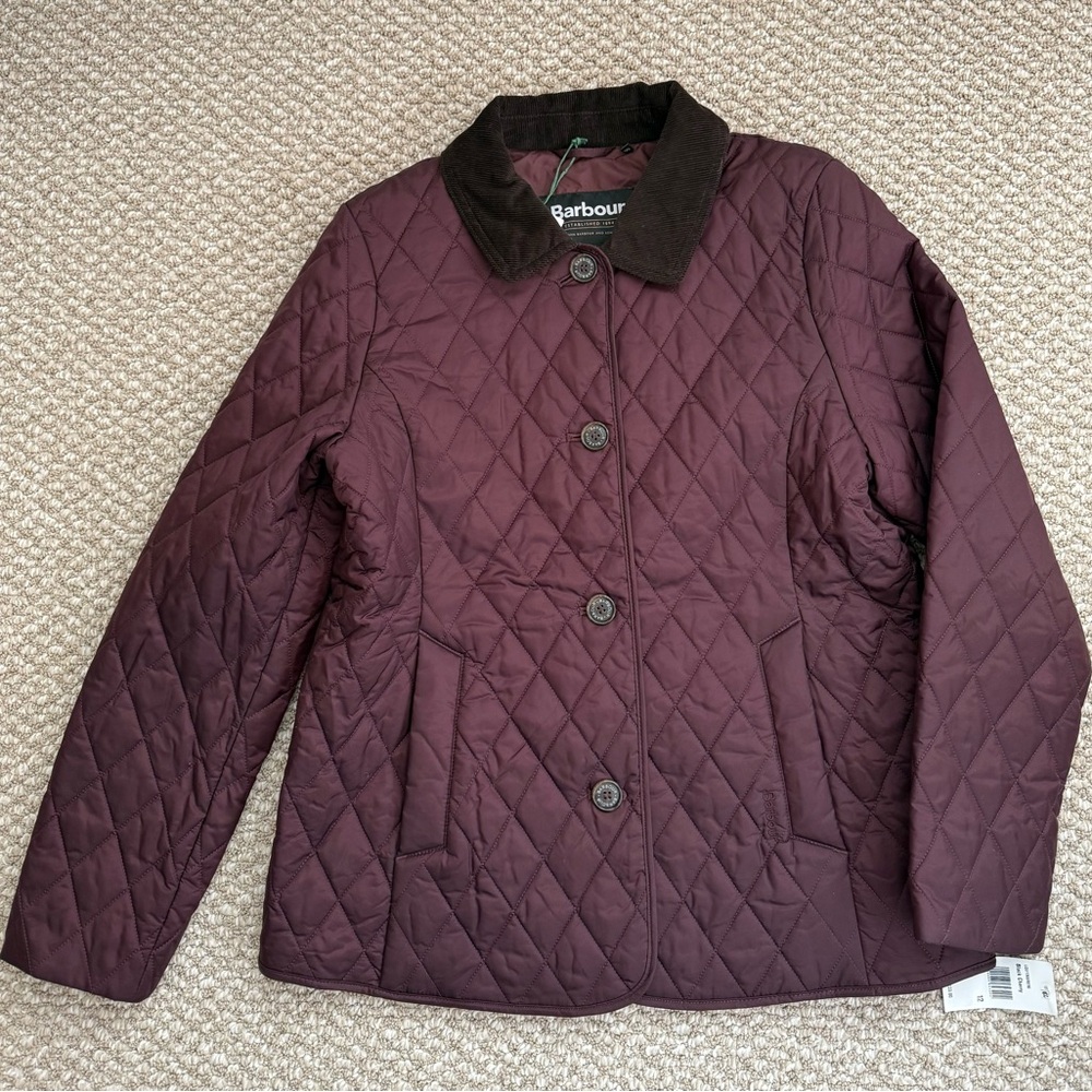 Barbour Quilted Jacket in Deep Plum